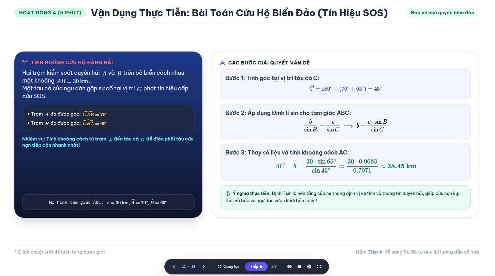 Ảnh minh họa cách trình bày nội dung bài học trên slide